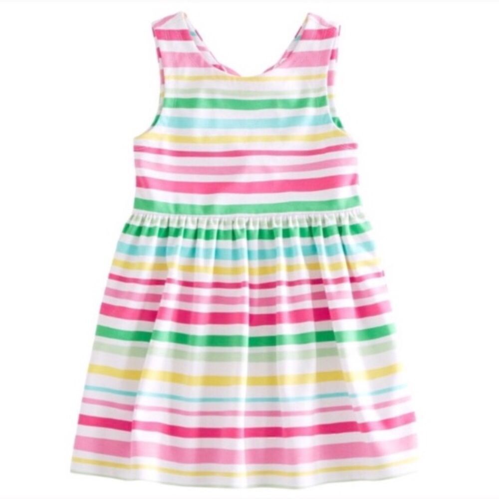 FabKids Girls Summer Dress Striped Bow Back Med